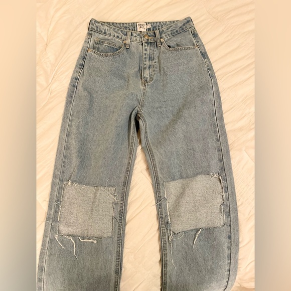 Princess Polly Mom Jeans - 80’s Distressed Blue Jeans - Picture 5 of 8
